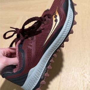 Saucony Burgundy and Black Trail Shoes